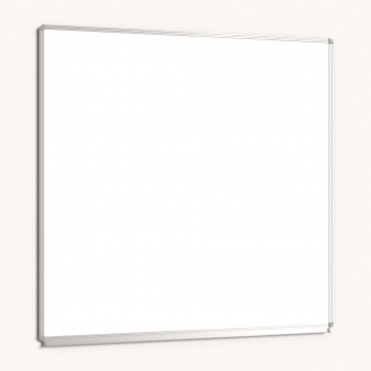 Whiteboard, 120x120 cm, mit durchgehender Ablage, Stahlemaille weiß, 